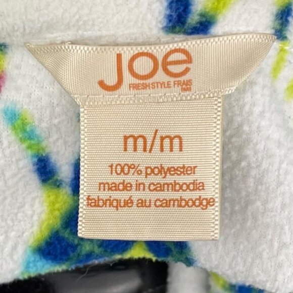 Joe Fresh Fleece Pajama Top Women’s Medium Reindeer Print Button Front Long - Picture 6 of 6